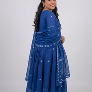 Royal Blue Embroidered Anarkali Kurta Set